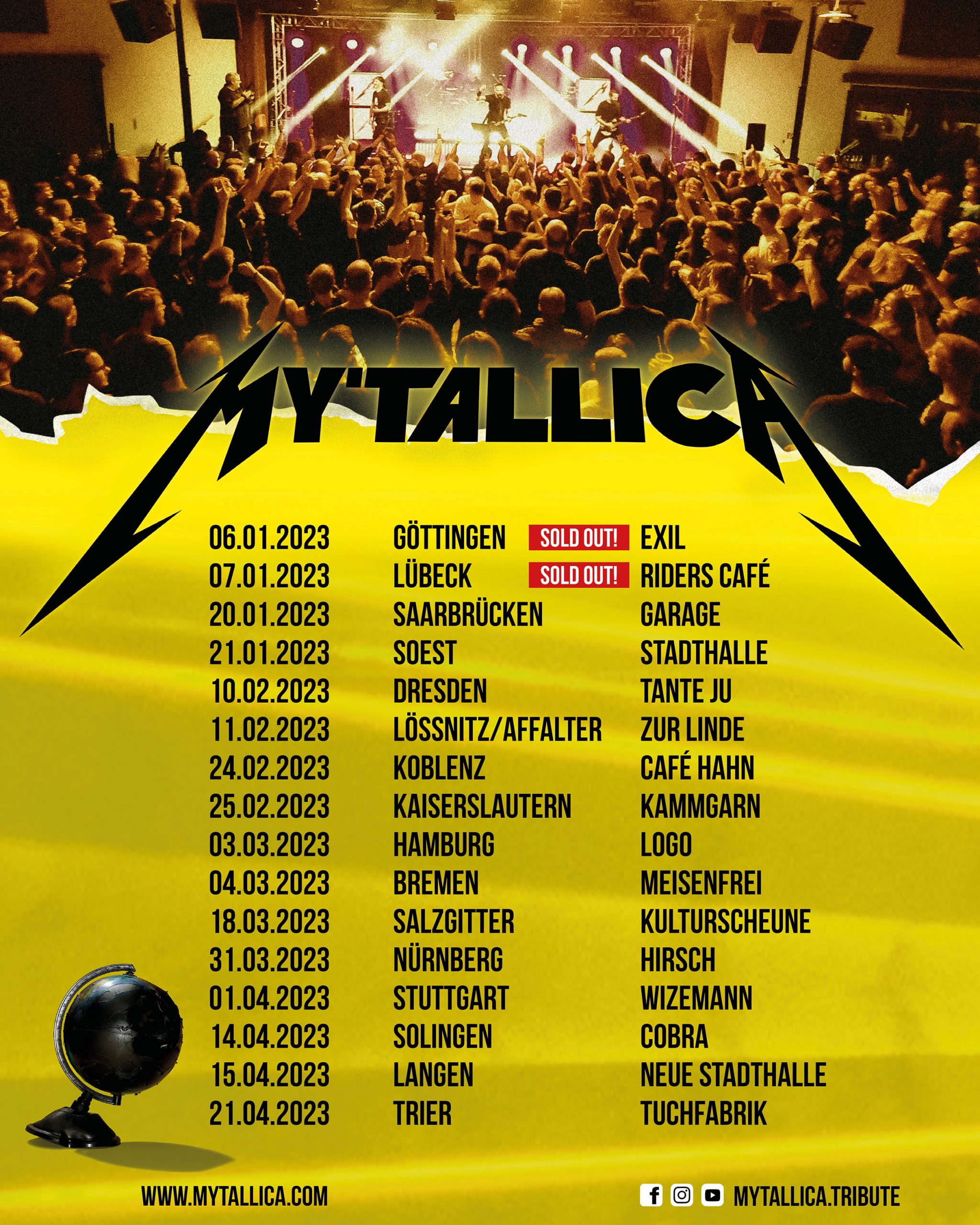 metallica tribute band tour dates