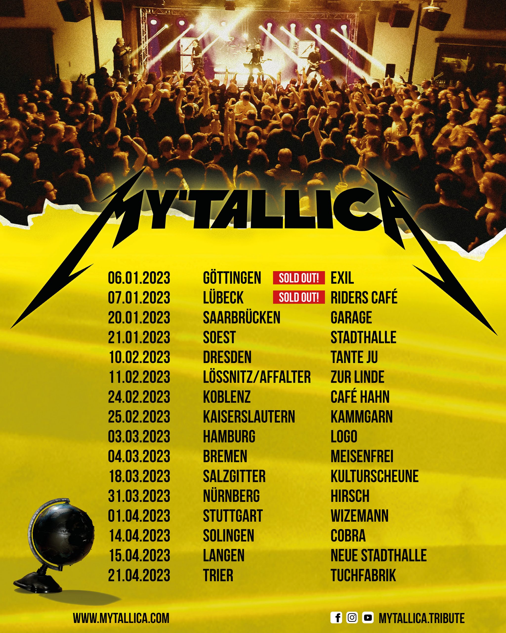 Tourdates Fr hjahr 2023 METALLICA Tribute Band MY TALLICA